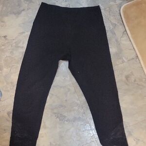 Ruby Ribbon Classic Black Ladies Leggings